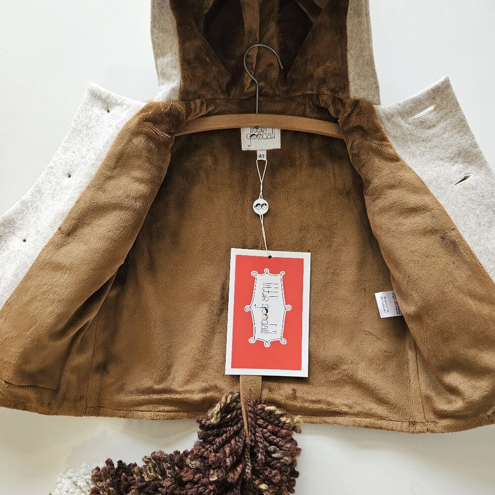 NWT Little Goodall Fantastic Little Fox Coat 🦊 Wool Button Duffle Jacket - 4T - Picture 4 of 13